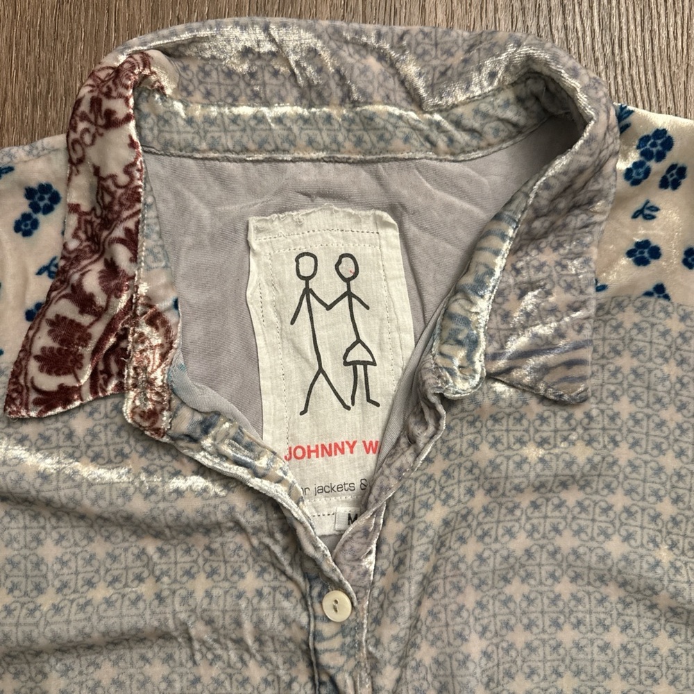 Johnny was women’s patchwork half button blouse s… - image 3